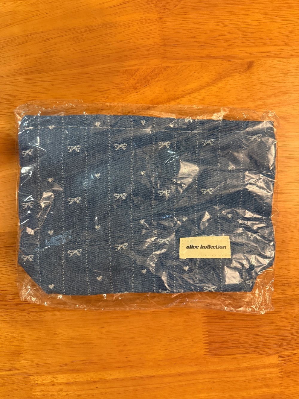 Olive Kollection Denim Makeup Bag